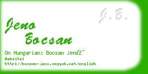 jeno bocsan business card